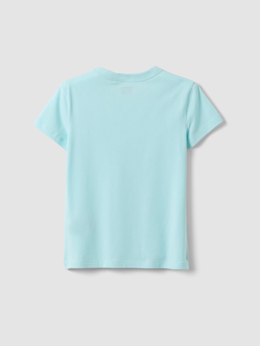 T-shirt in cotone elasticizzato azzurra da ragazza regular fit_1