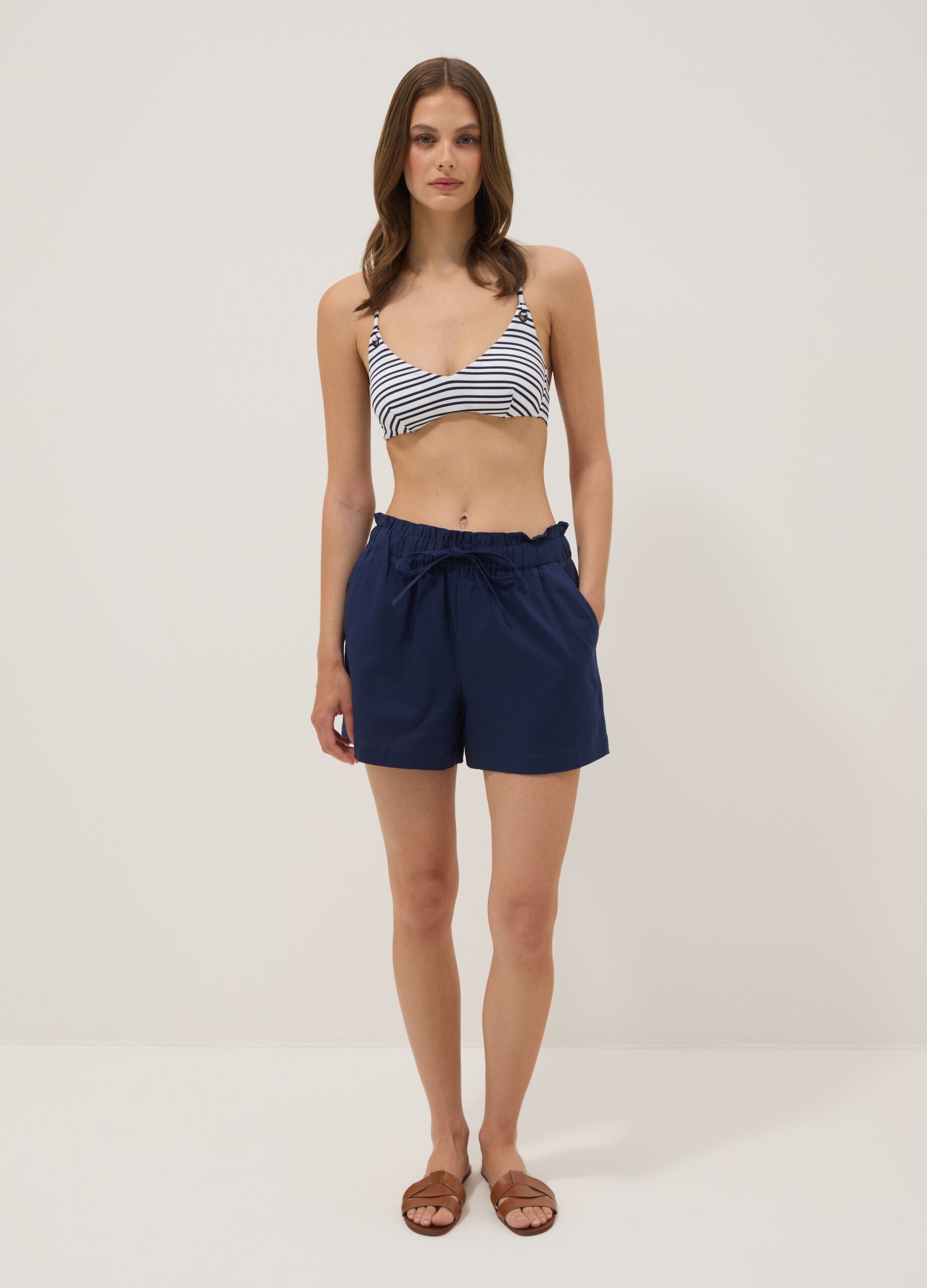 Blue pure cotton shorts