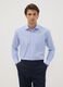 Camicia azzurra in misto cotone a righe sottili easy iron regular fit_0