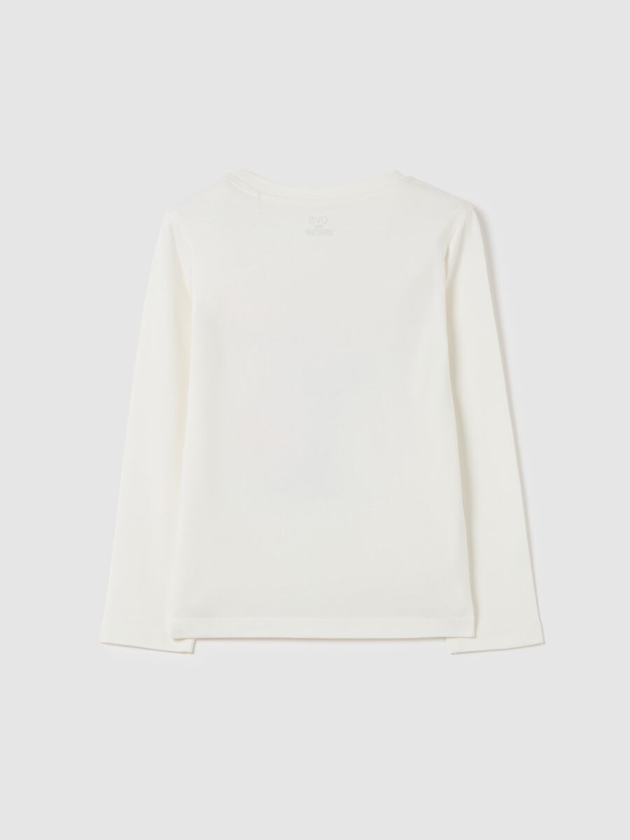 Cotton T-shirt with print and long sleeves_1