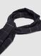 Sciarpa blu navy a quadri con frange_1