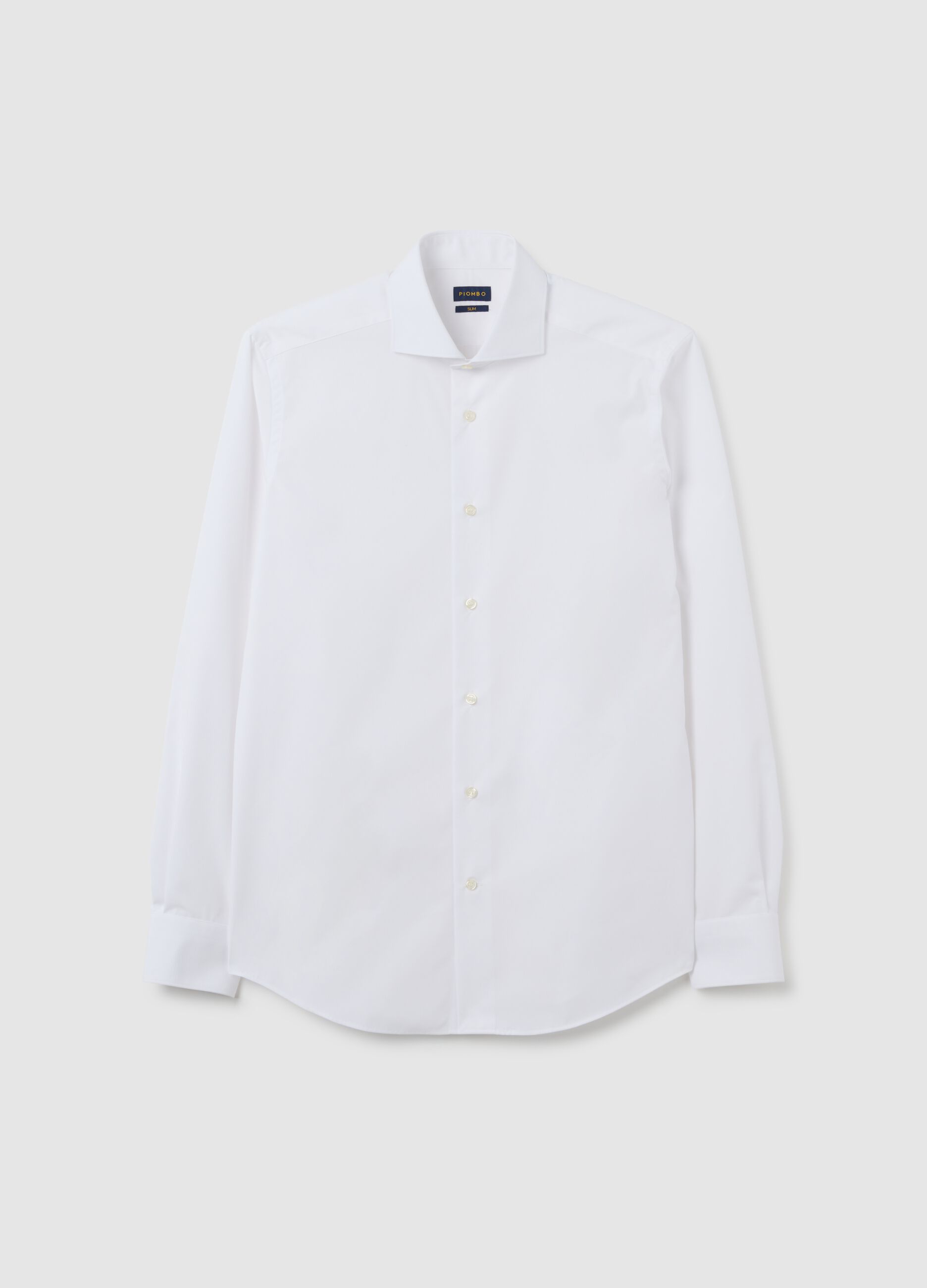 White Pure Cotton Slim Fit Shirt