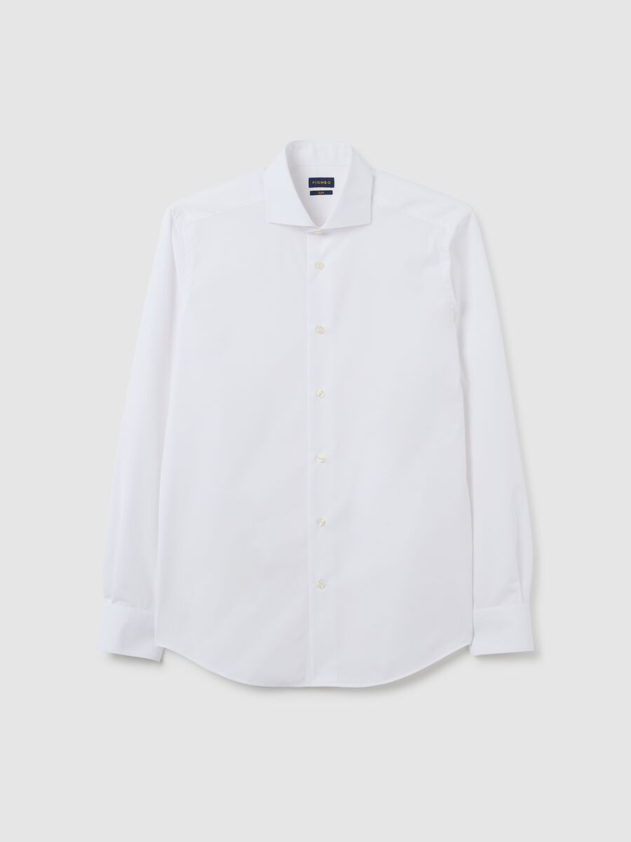 Camicia in puro cotone bianca slim fit_4