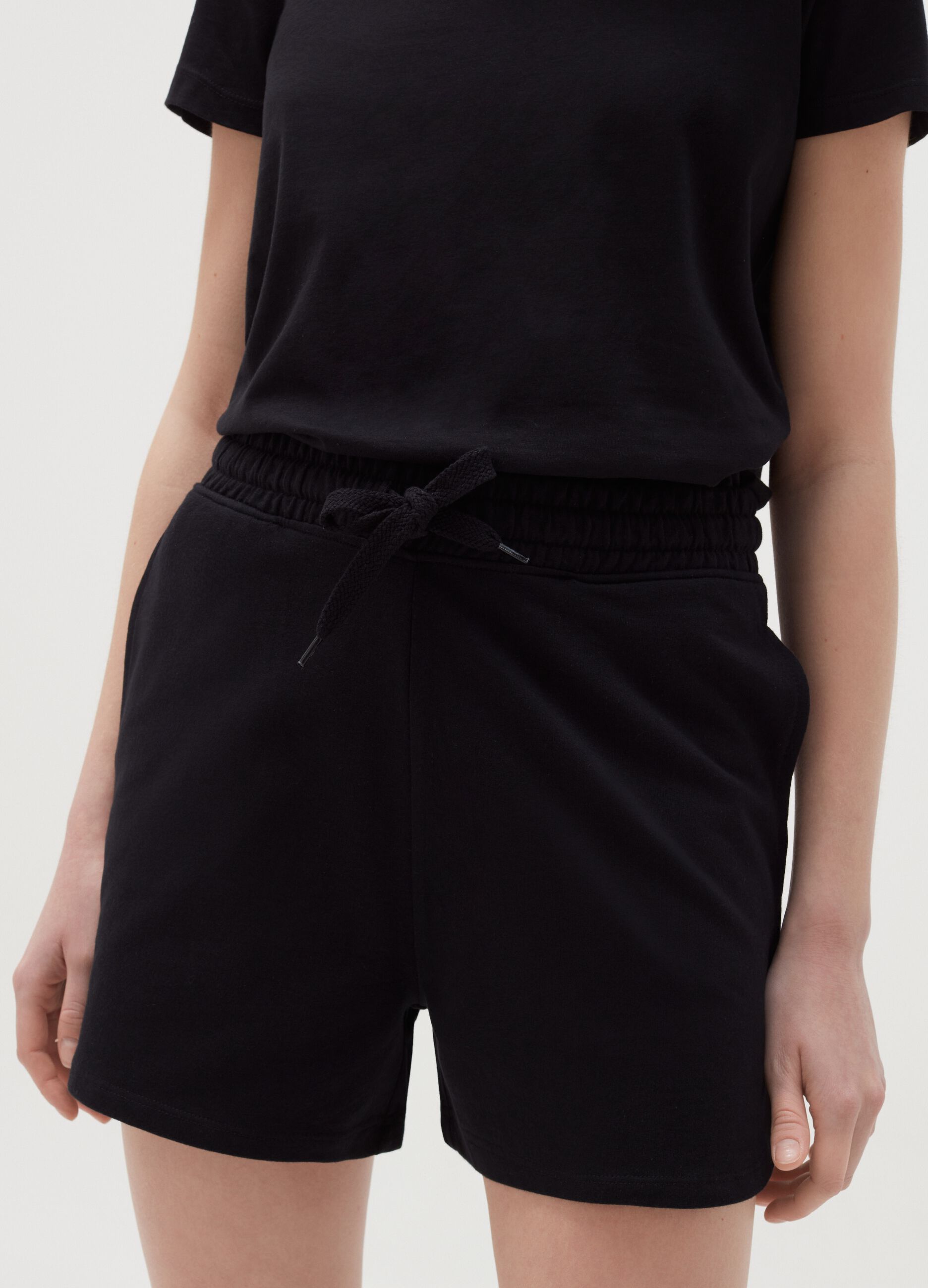 Shorts in felpa con coulisse_1