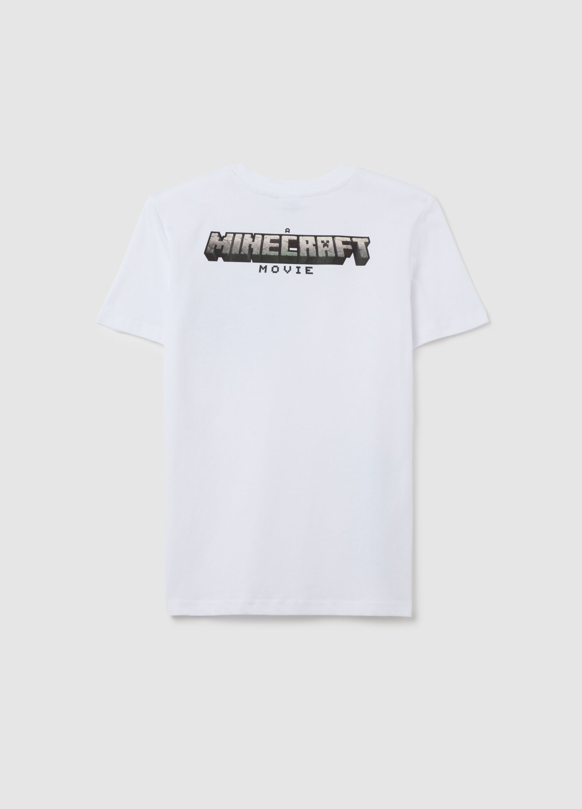 White T-shirt with Minecraft print