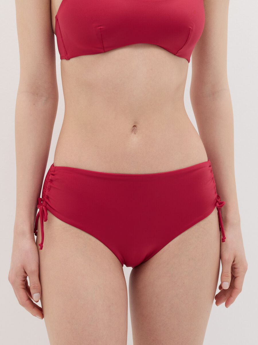 Red bikini briefs with gathering_2