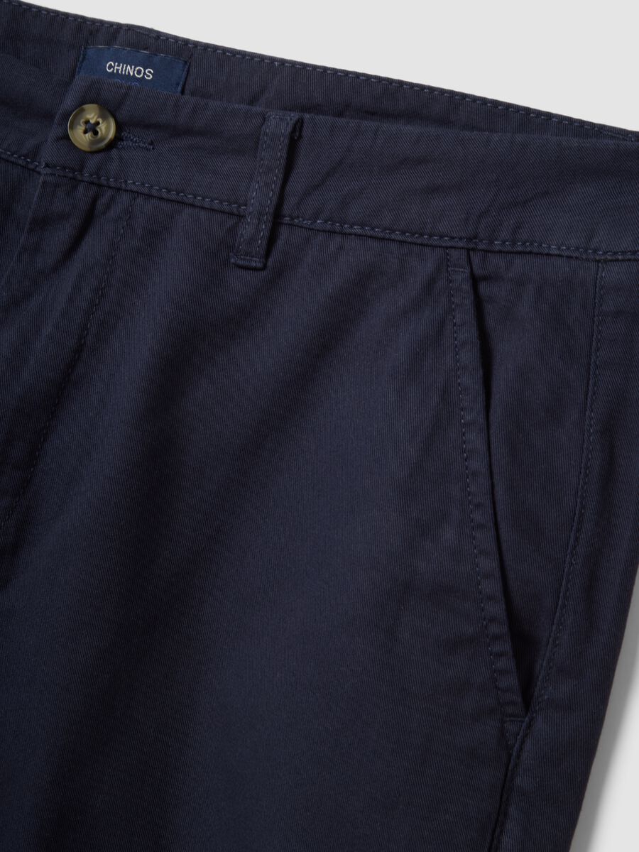 Blue cotton chino bermuda shorts, regular fit_5