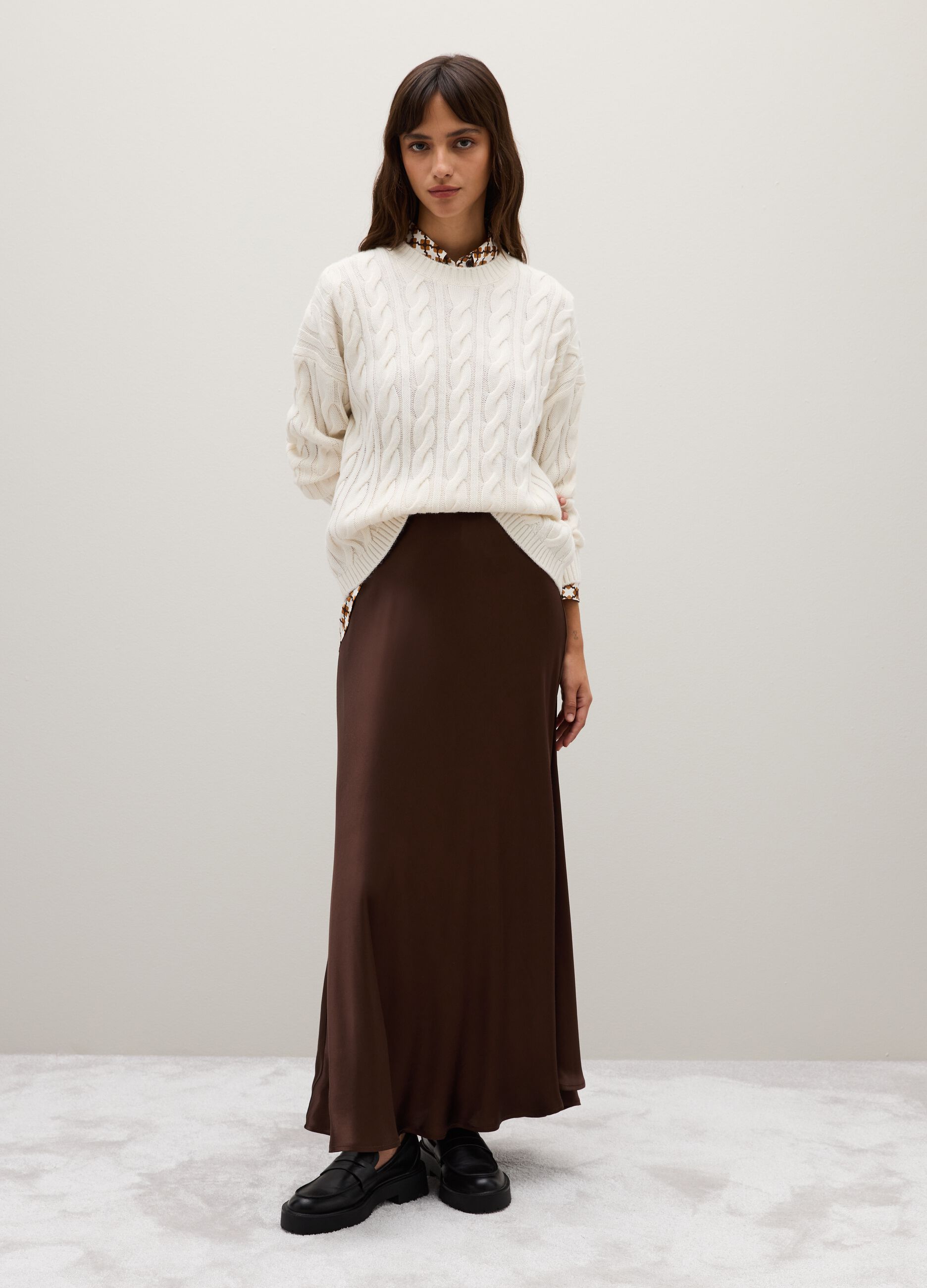 Maglione in misto lana bianco regular fit