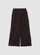 Brown wide-leg trousers with elasticated waist_0