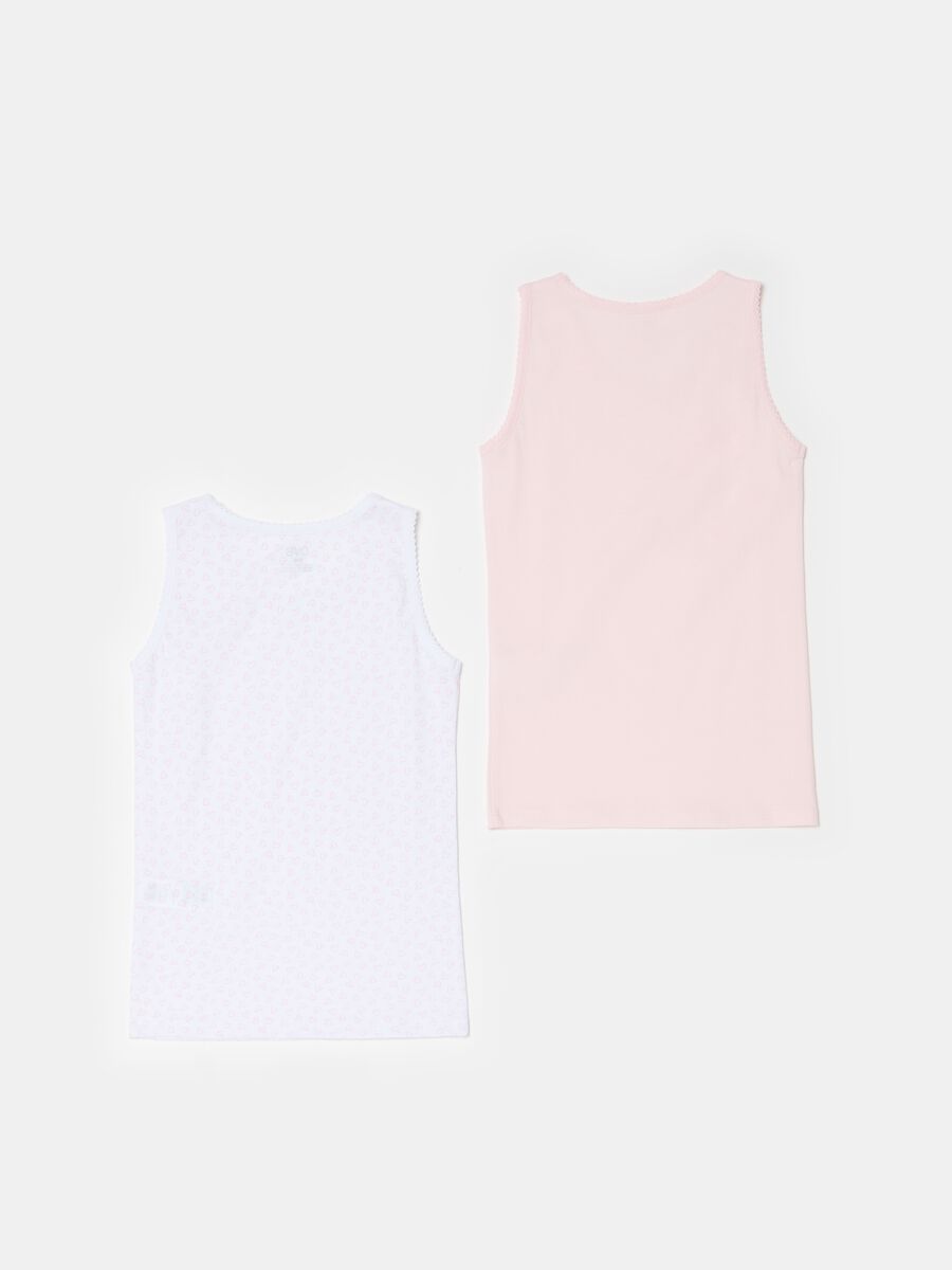 Two-pack cotton vests with bow_1