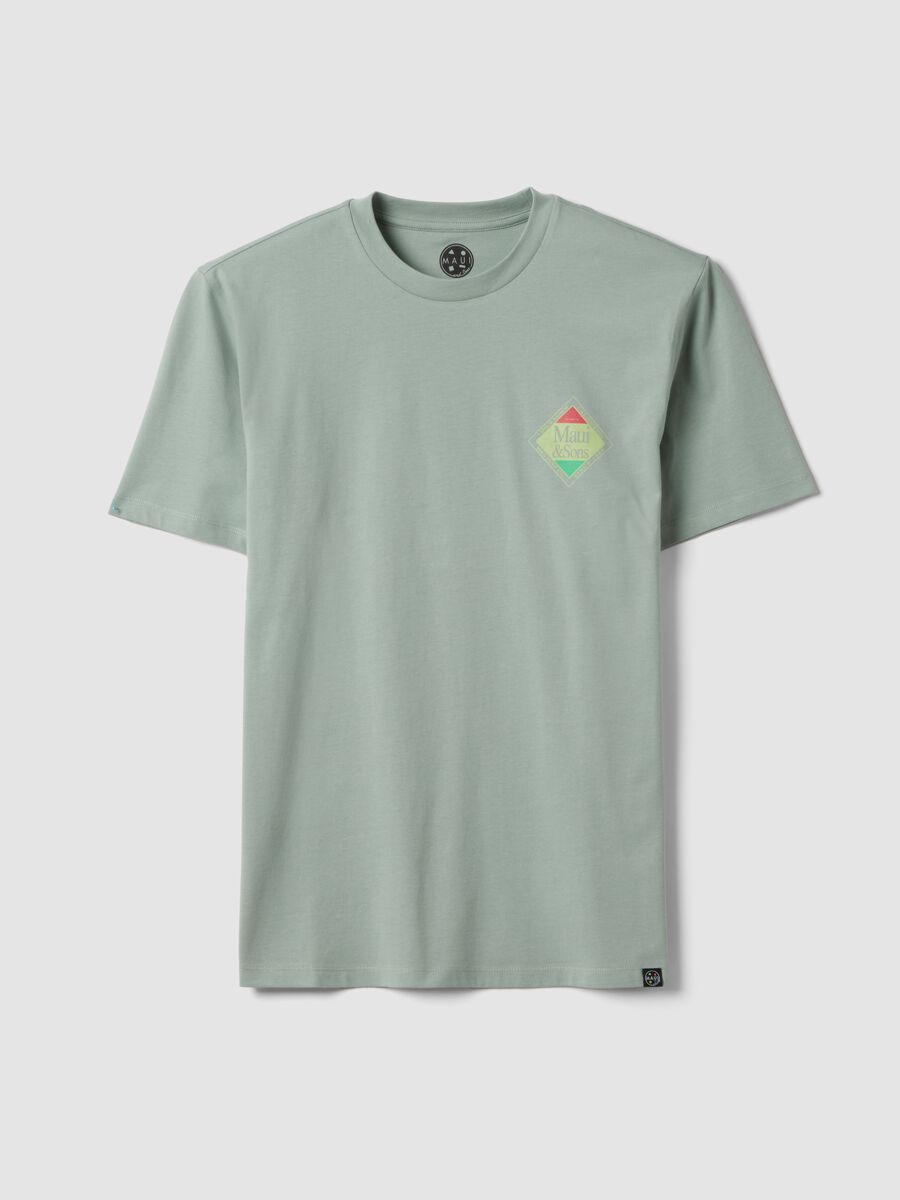 T-shirt verde a maniche corte in puro cotone_4