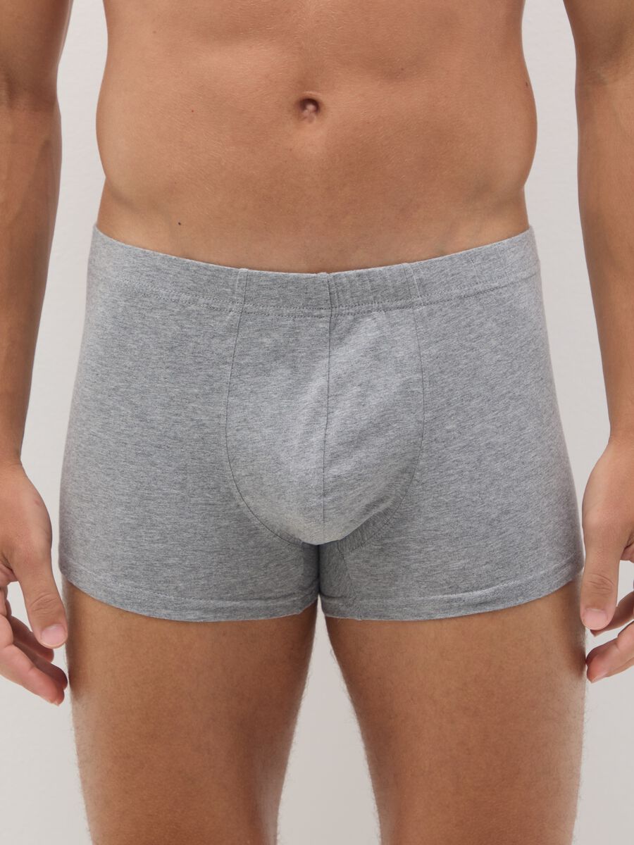 Tripack di boxer in cotone elasticizzato grigio regular fit_1