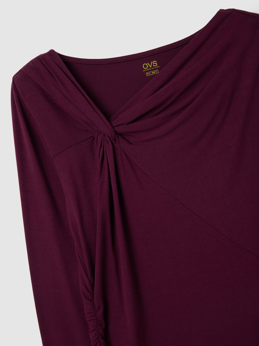Elasticated Long Sleeve Purple Top_1