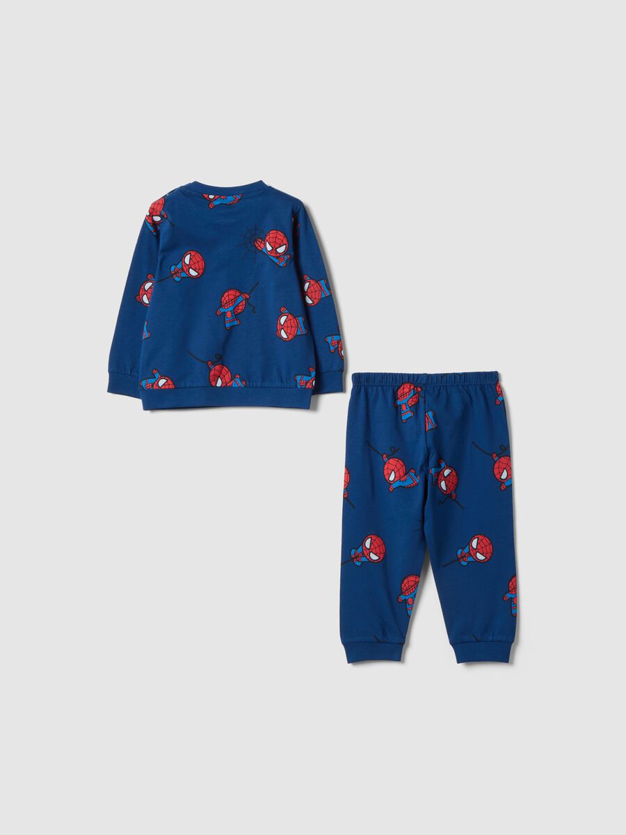Newborn blue pure cotton pyjamas regular fit with Spider-Man prints_1