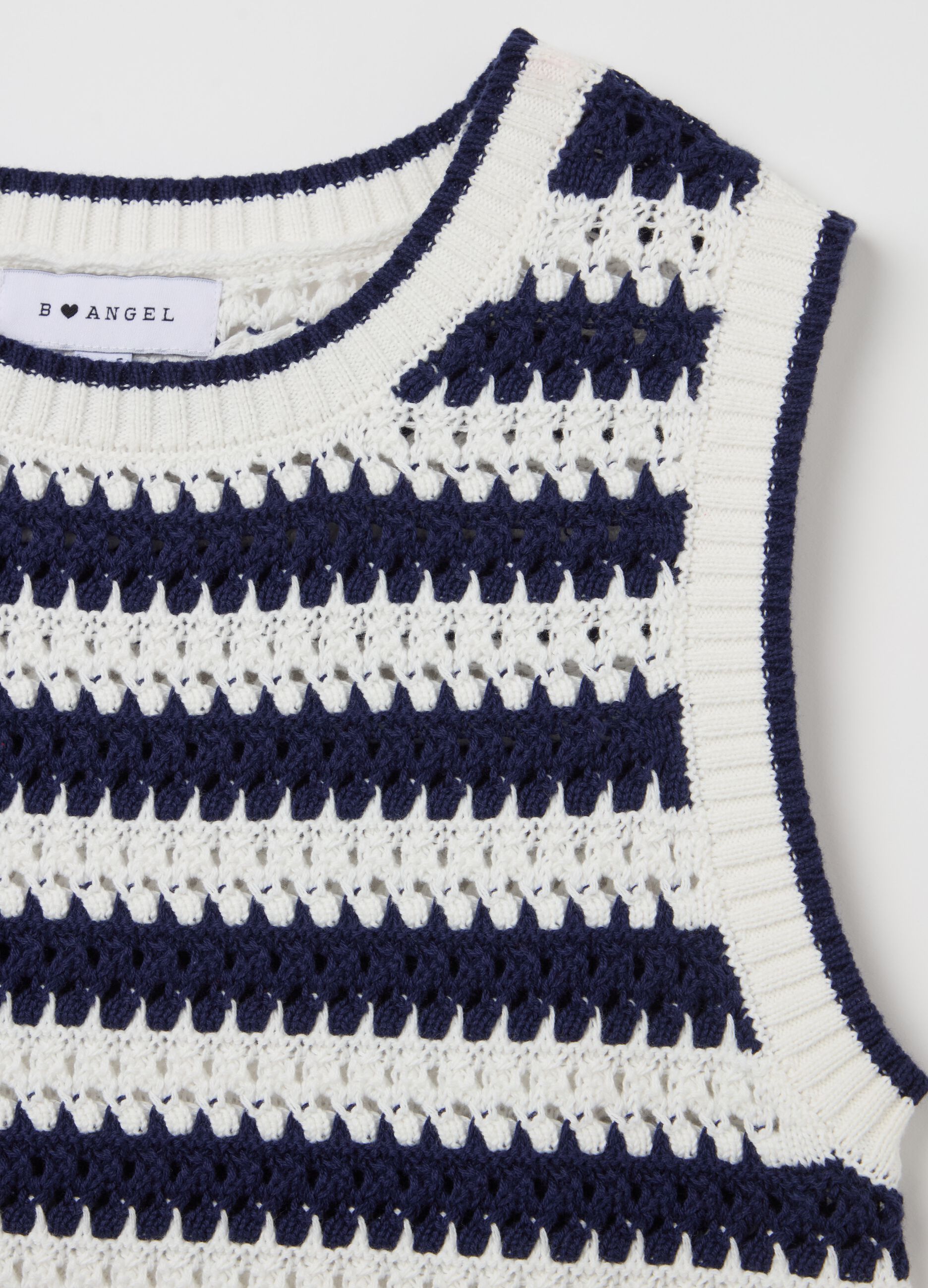 Striped crochet tank top
