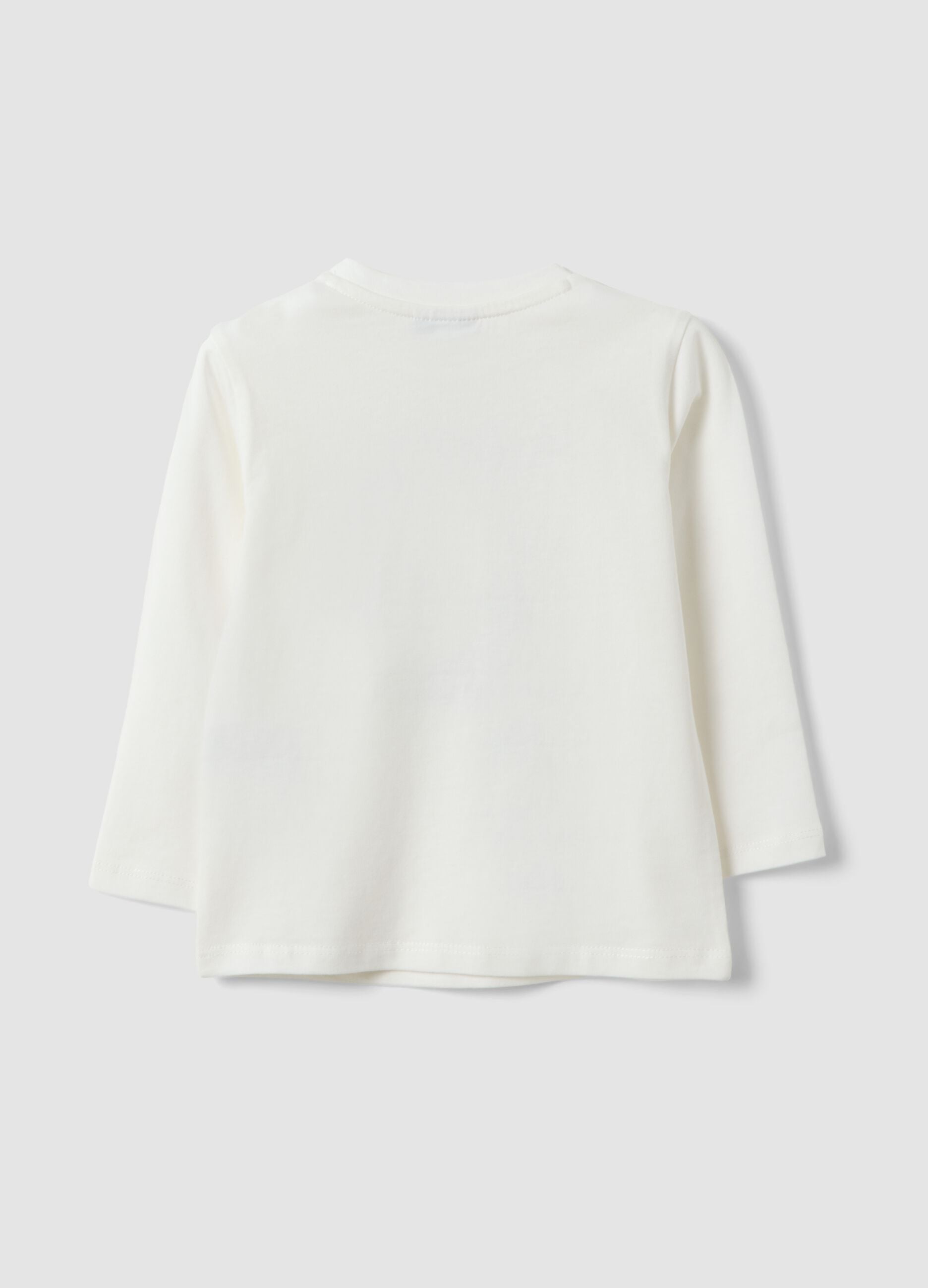 White pure organic cotton crew-neck T-shirt