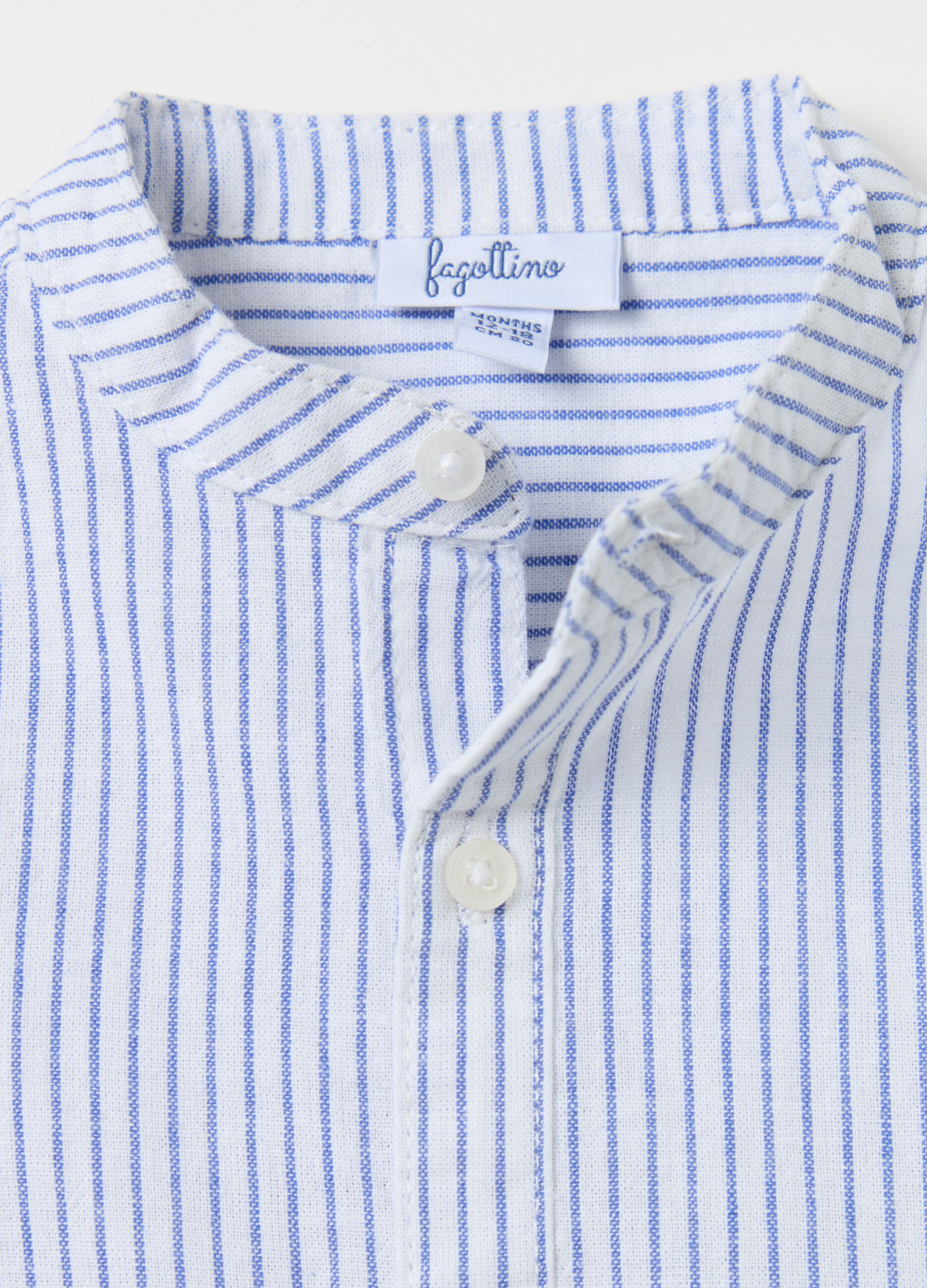 Striped shirt in cotton and linen
