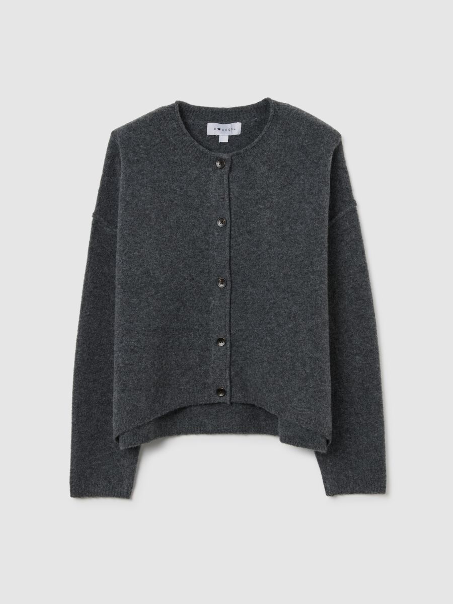 Grey wool blend cardigan_0