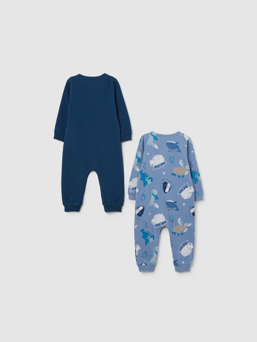 Blue Cotton Baby Sleepsuit 2-Pack_1