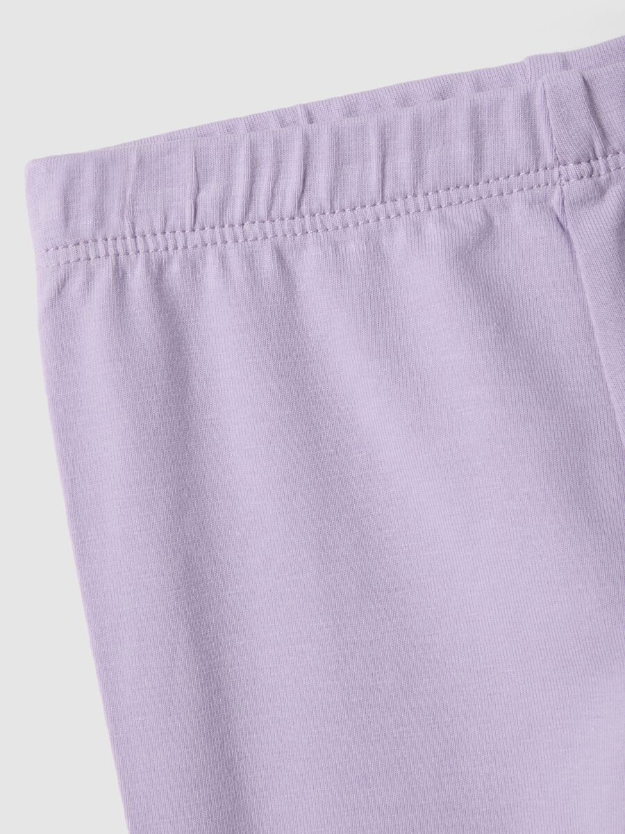 Girls' purple stretch cotton leggings with skinny fit_2