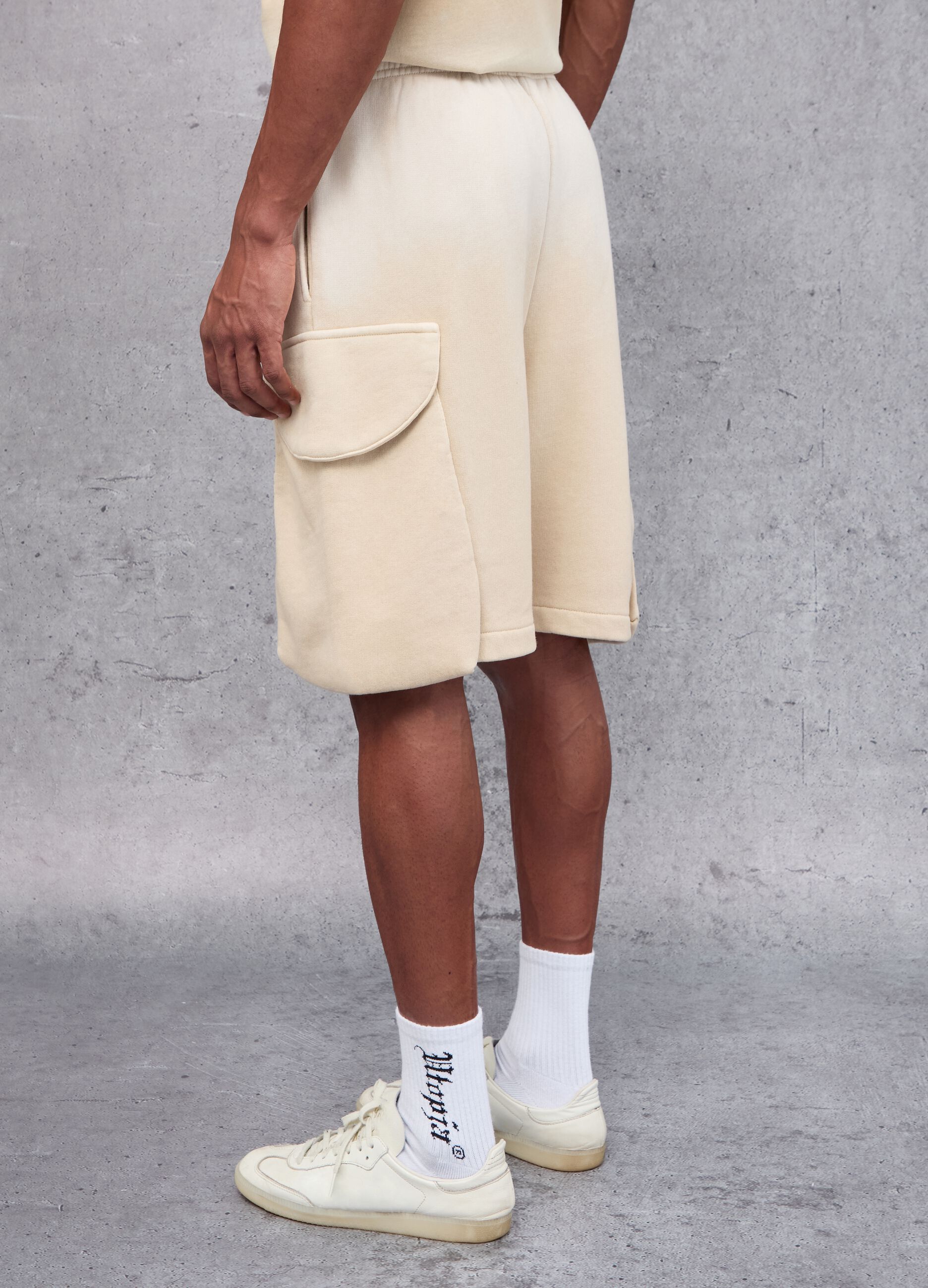 Sunfaded Cargo Sweat Shorts Sand