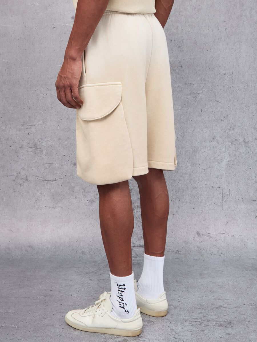 Sunfaded Cargo Sweat Shorts Sand_3