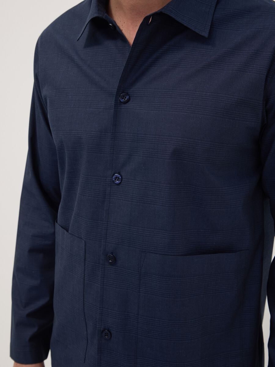 Pigiama blu in puro cotone organico con colletto_3