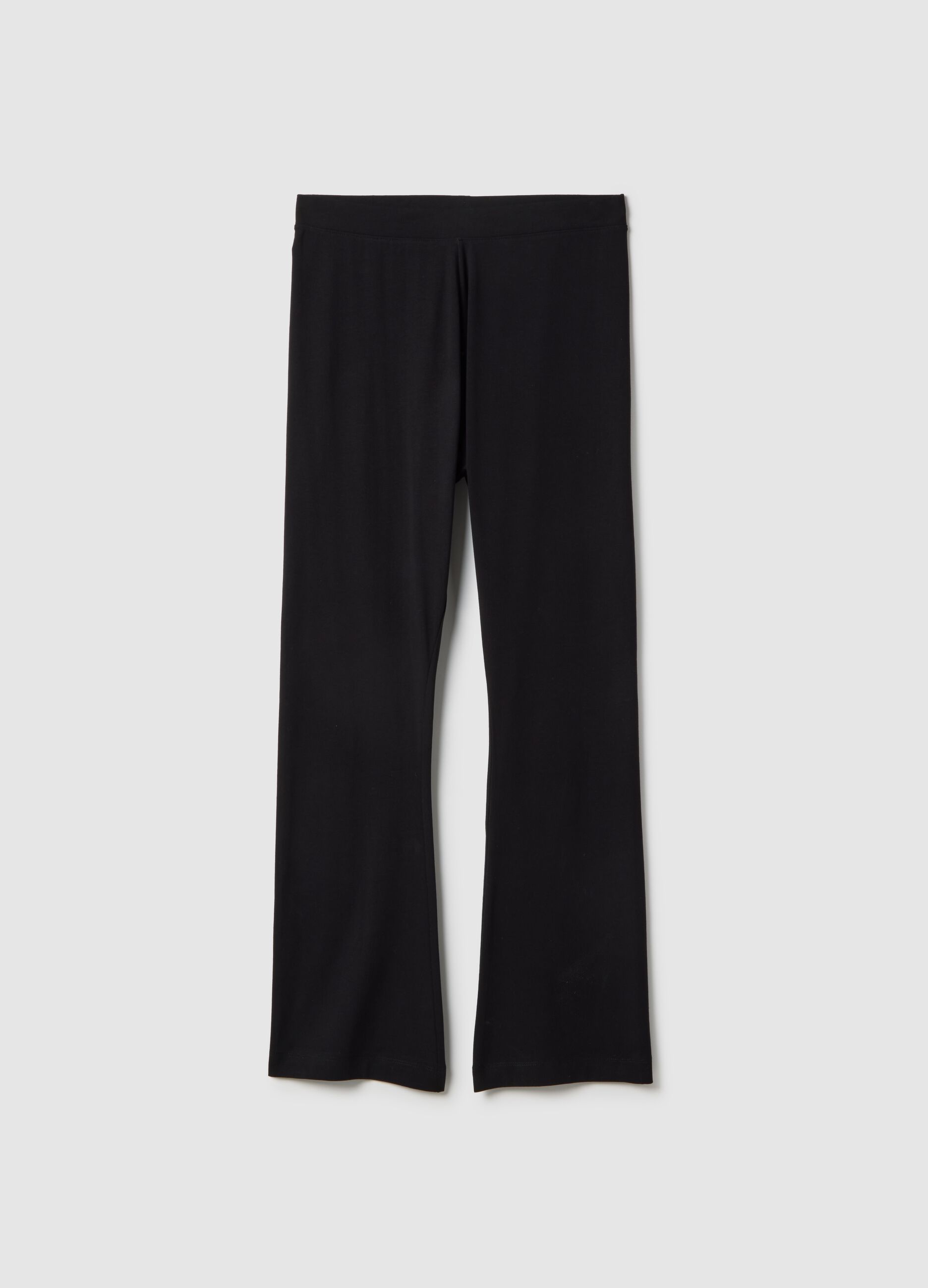 Leggings flare in cotone elasticizzato nero