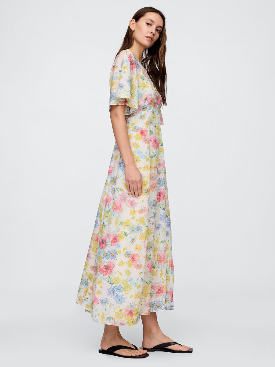 Gap multicoloured floral long dress in viscose and cotton blend_1