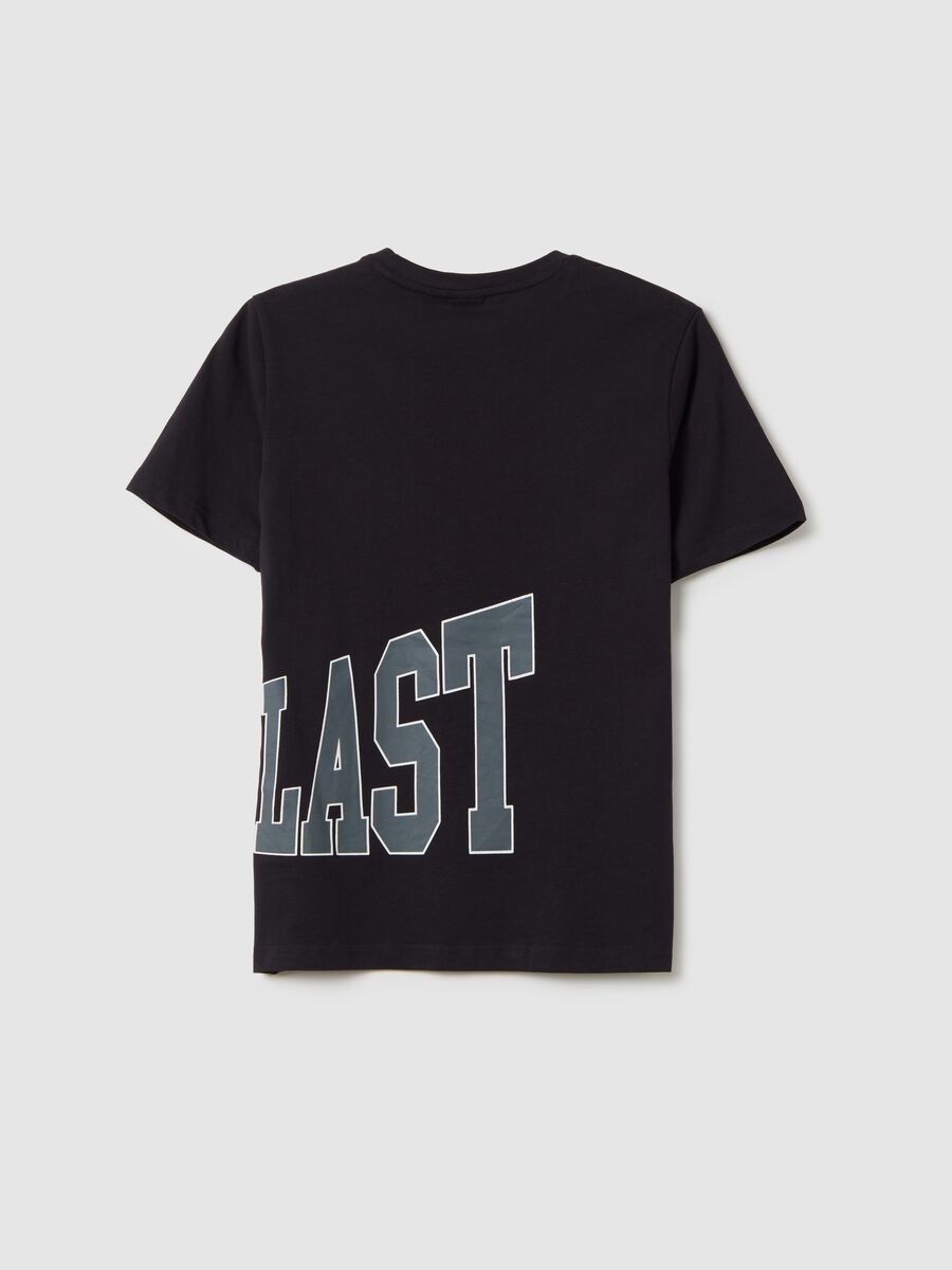 Black T-shirt in cotton with maxi logo print_1