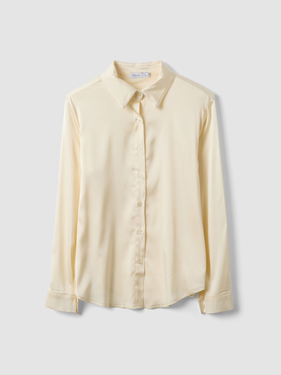 Beige stretch-viscose shacket, regular fit_0