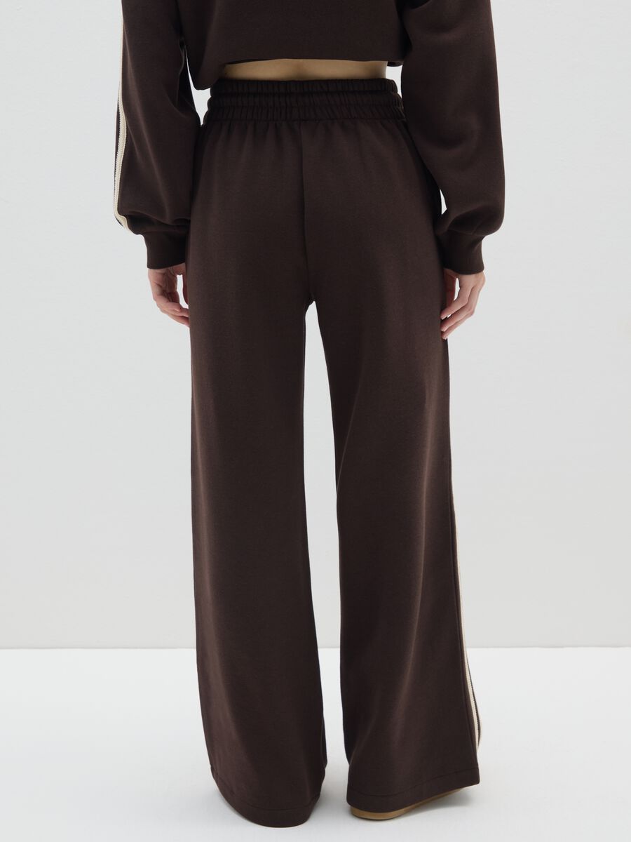 Brown Cotton Blend Wide Leg Trousers_2