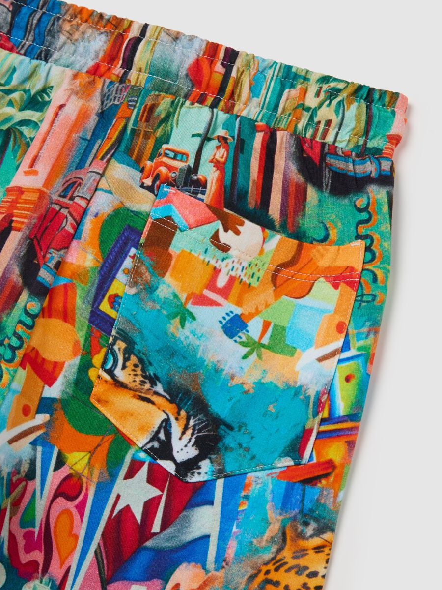 Children's multicoloured shorts with vibrant prints in cotton_3