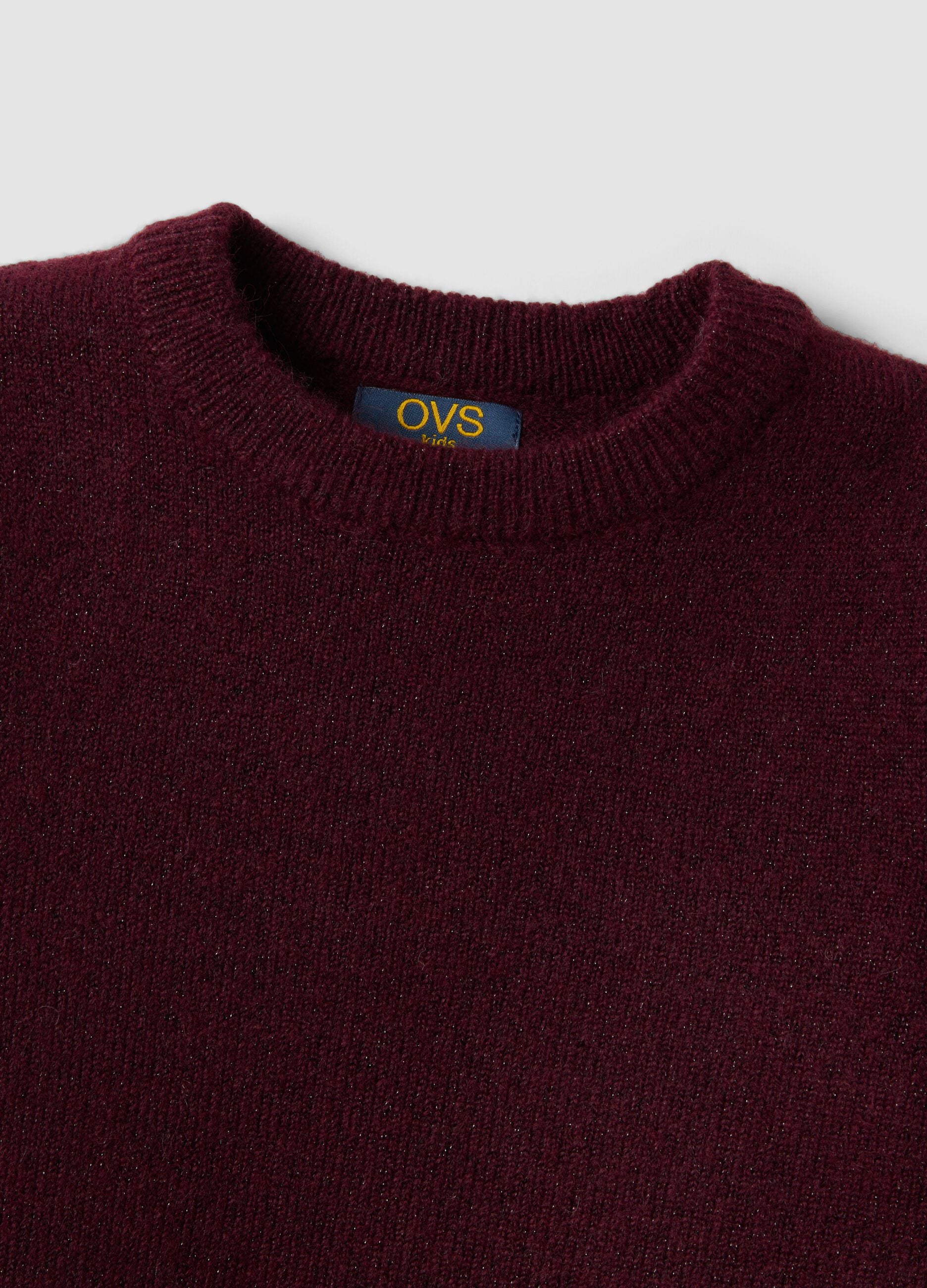 Purple stretch crew-neck jumper