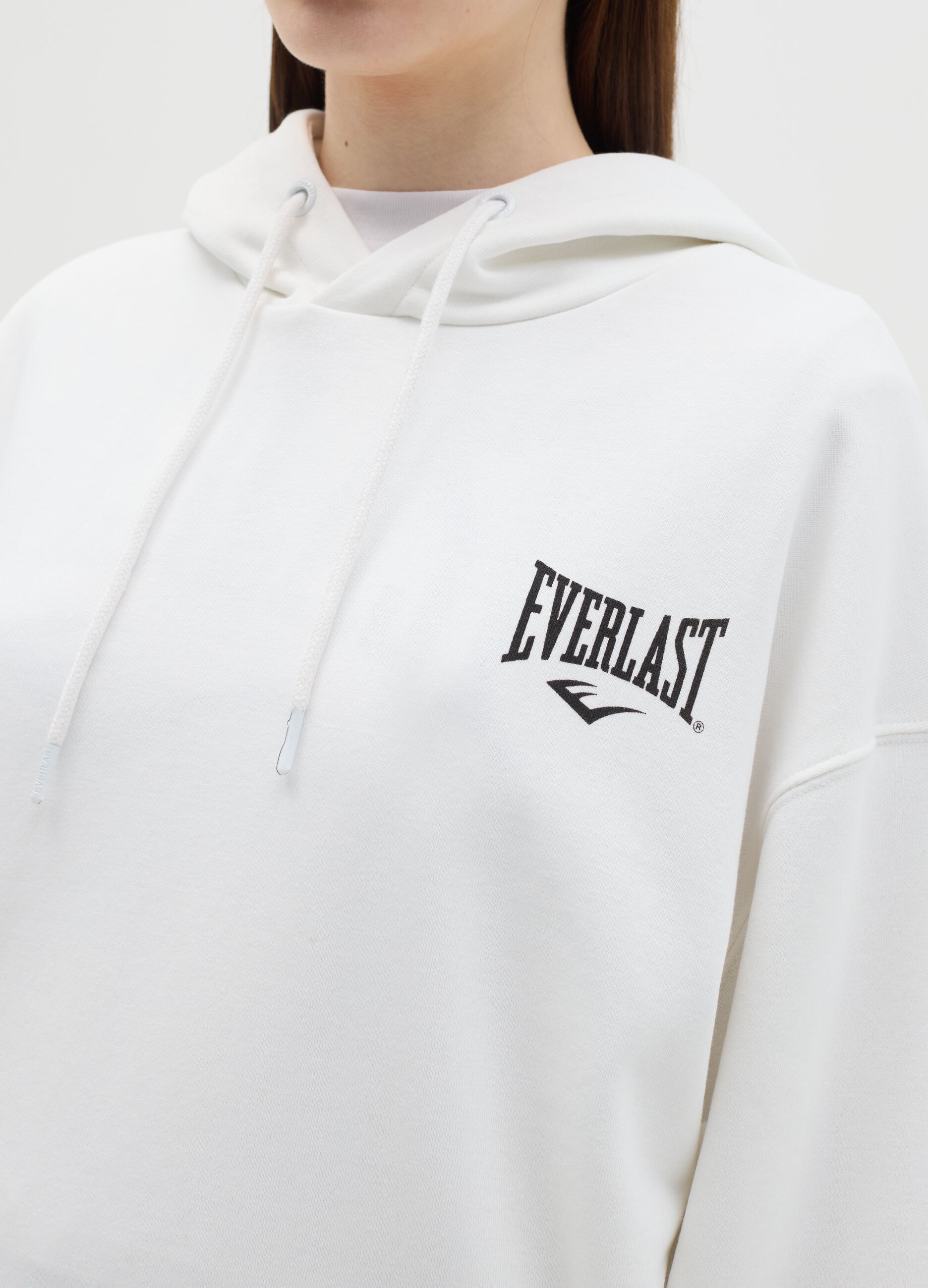 Oversize sweatshirt with hood and print