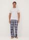 Men&rsquo;s blue organic cotton checked pyjama trousers_0