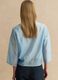 Regular fit blue lyocell blend shirt with floral embroidery_2