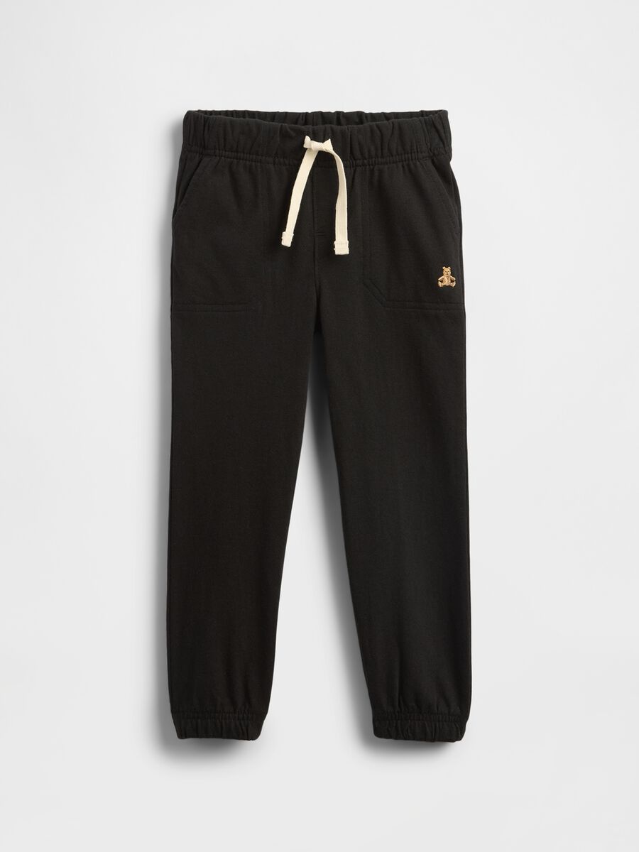 Black Cotton Trousers for Kids_0