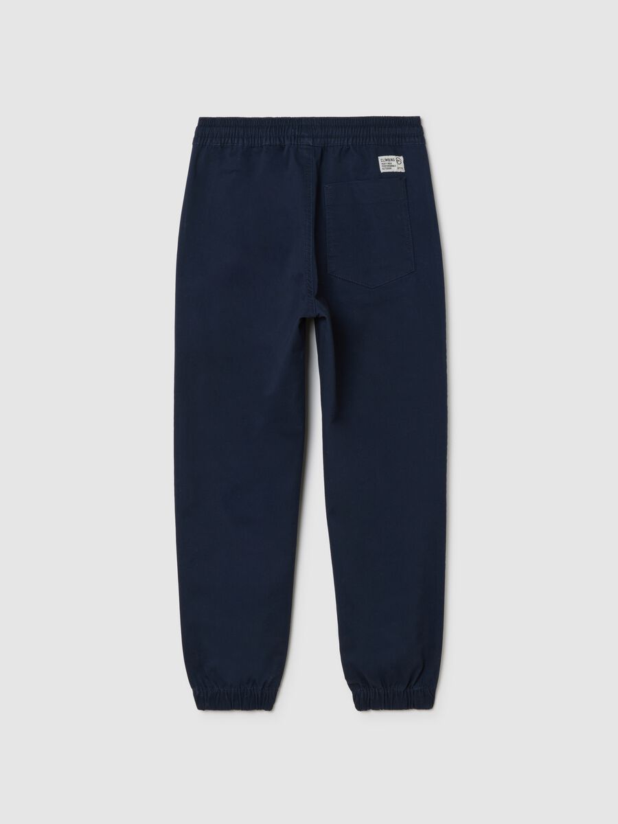 Pantaloni da ragazzo in cotone elasticizzato blu relaxed fit_1