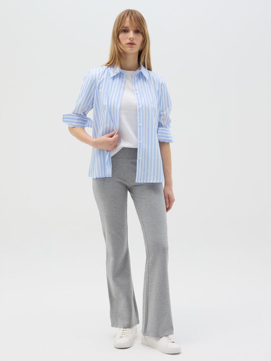 Essential flare-fit stretch cotton leggings_0