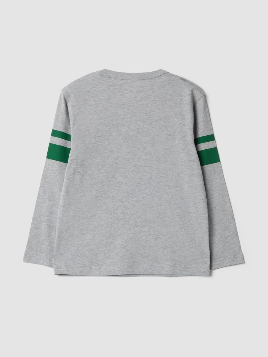 T-shirt grigia in puro cotone con girocollo_1