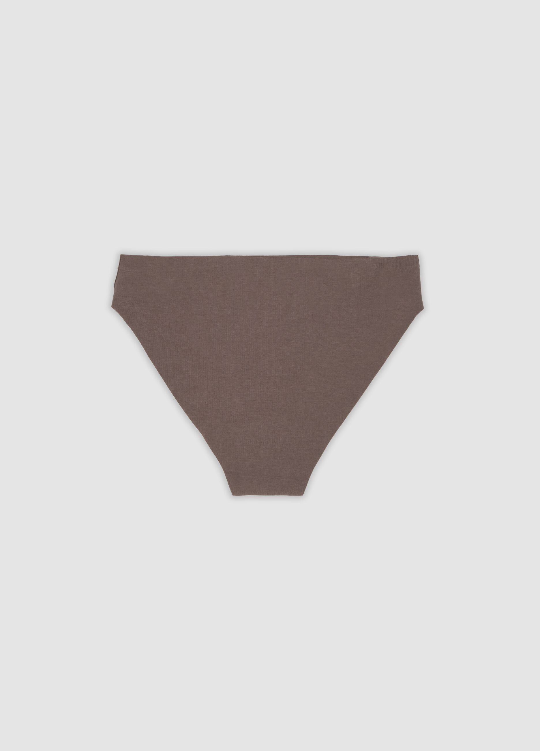 Slip marrone in cotone organico elasticizzato