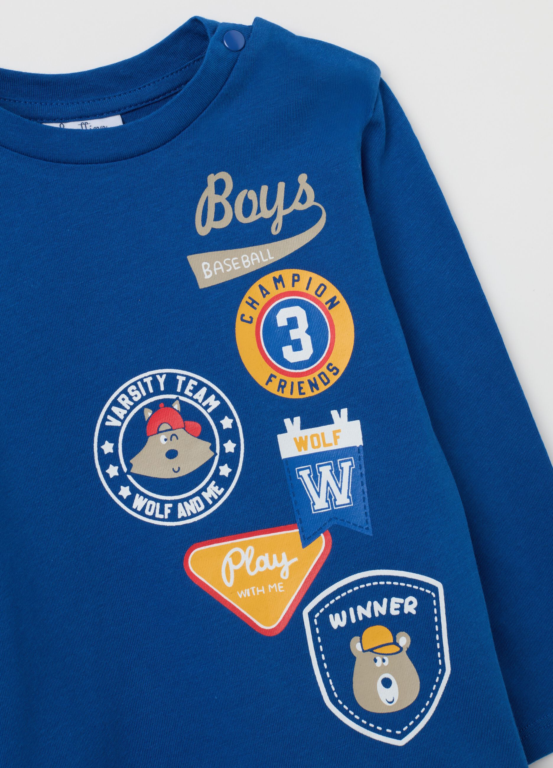 Boys' blue pure cotton regular fit top