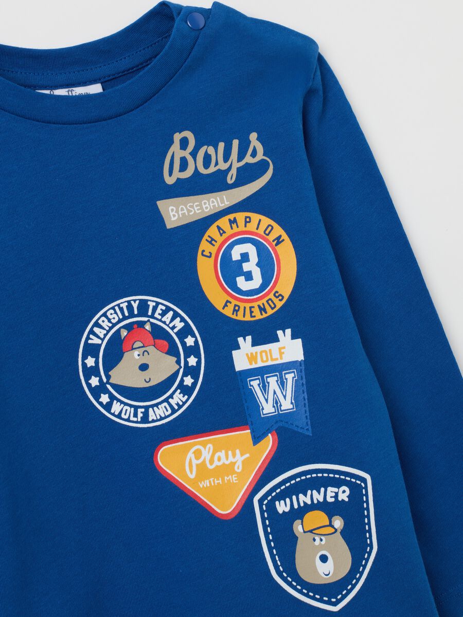Boys' blue pure cotton regular fit top_3