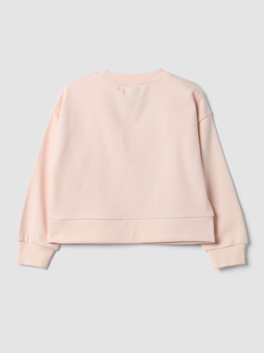 Felpa rosa girocollo in misto cotone con cuore_1