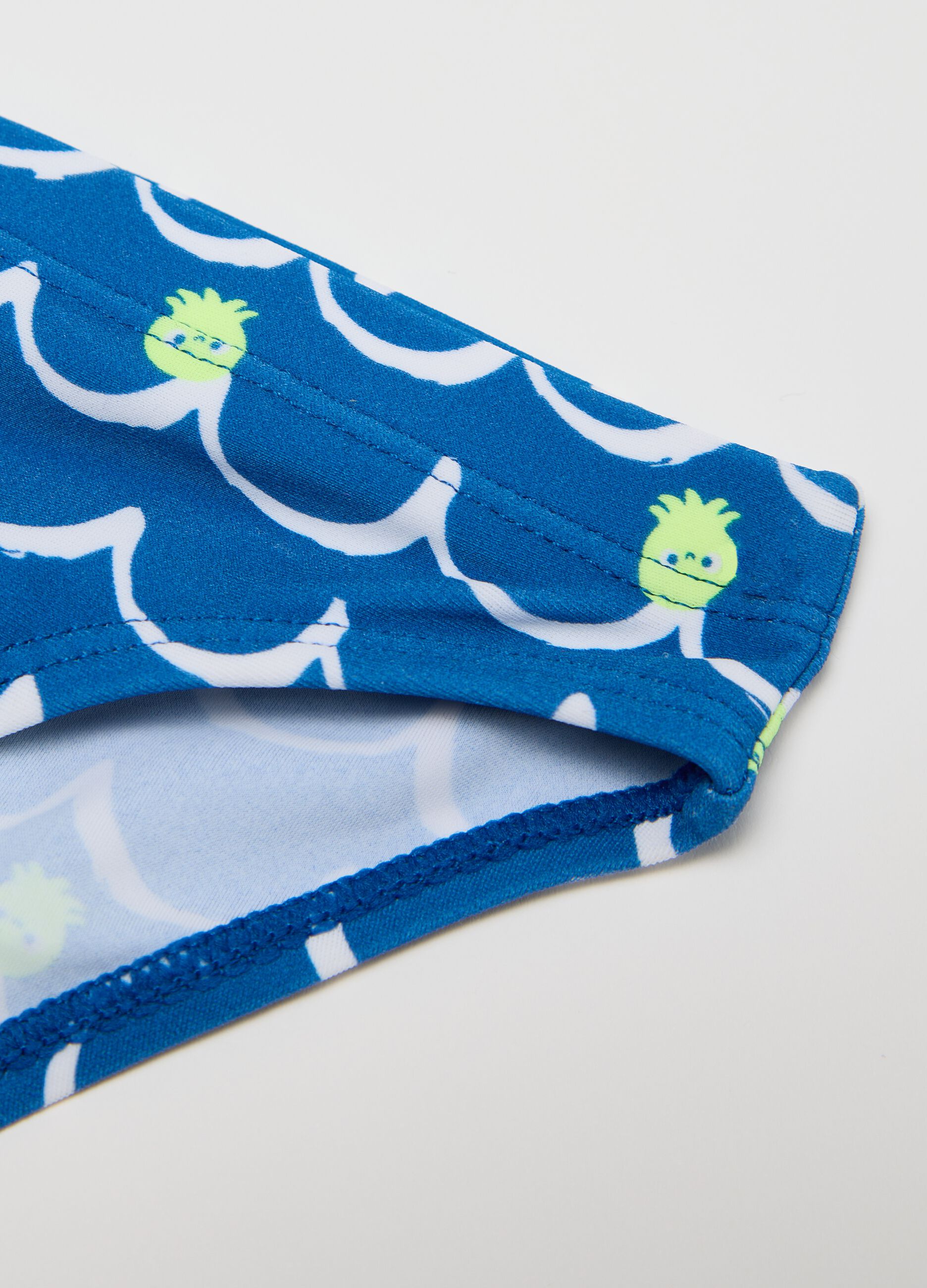 Boys’ swim briefs in blue stretch fabric