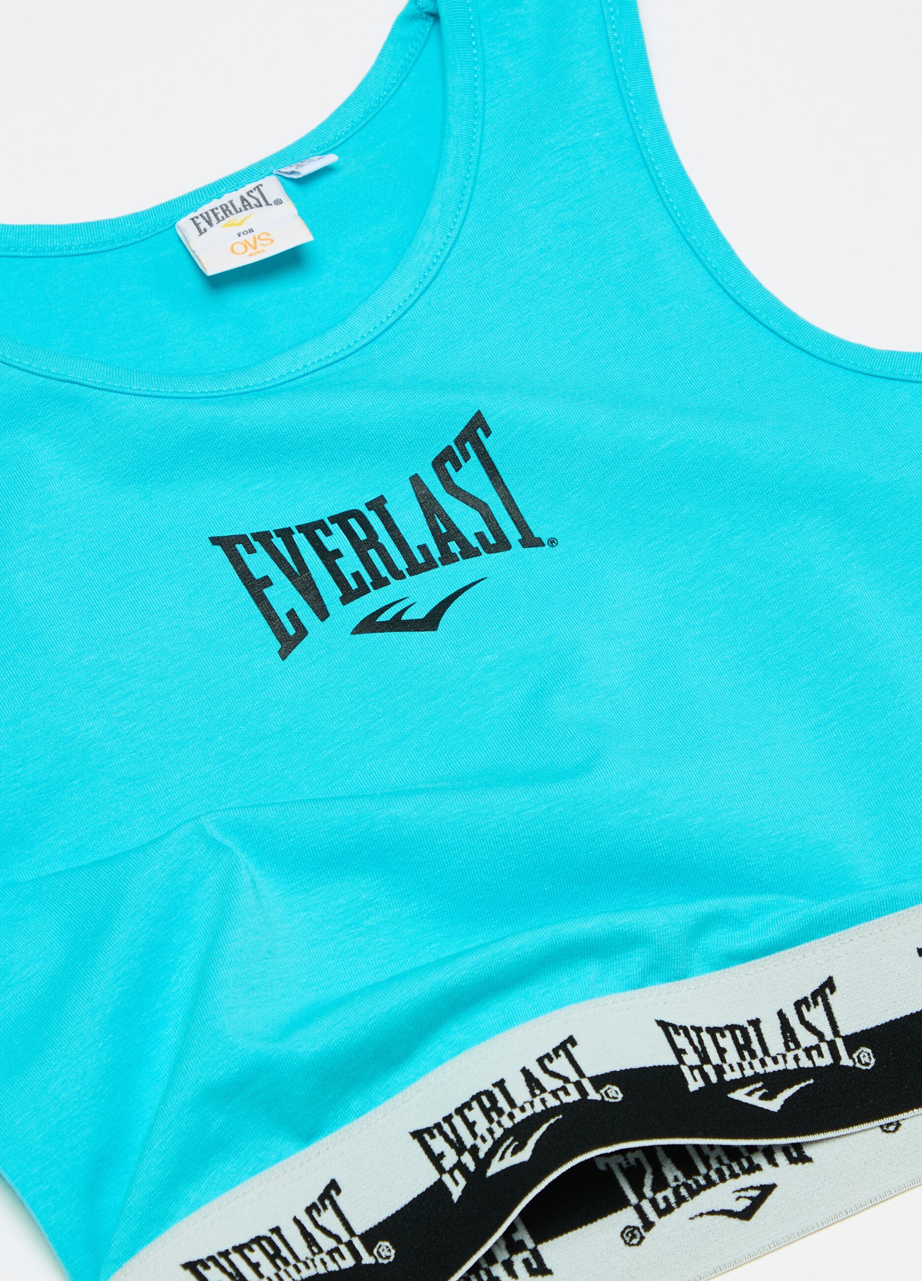 Crop top con base elastica e logo