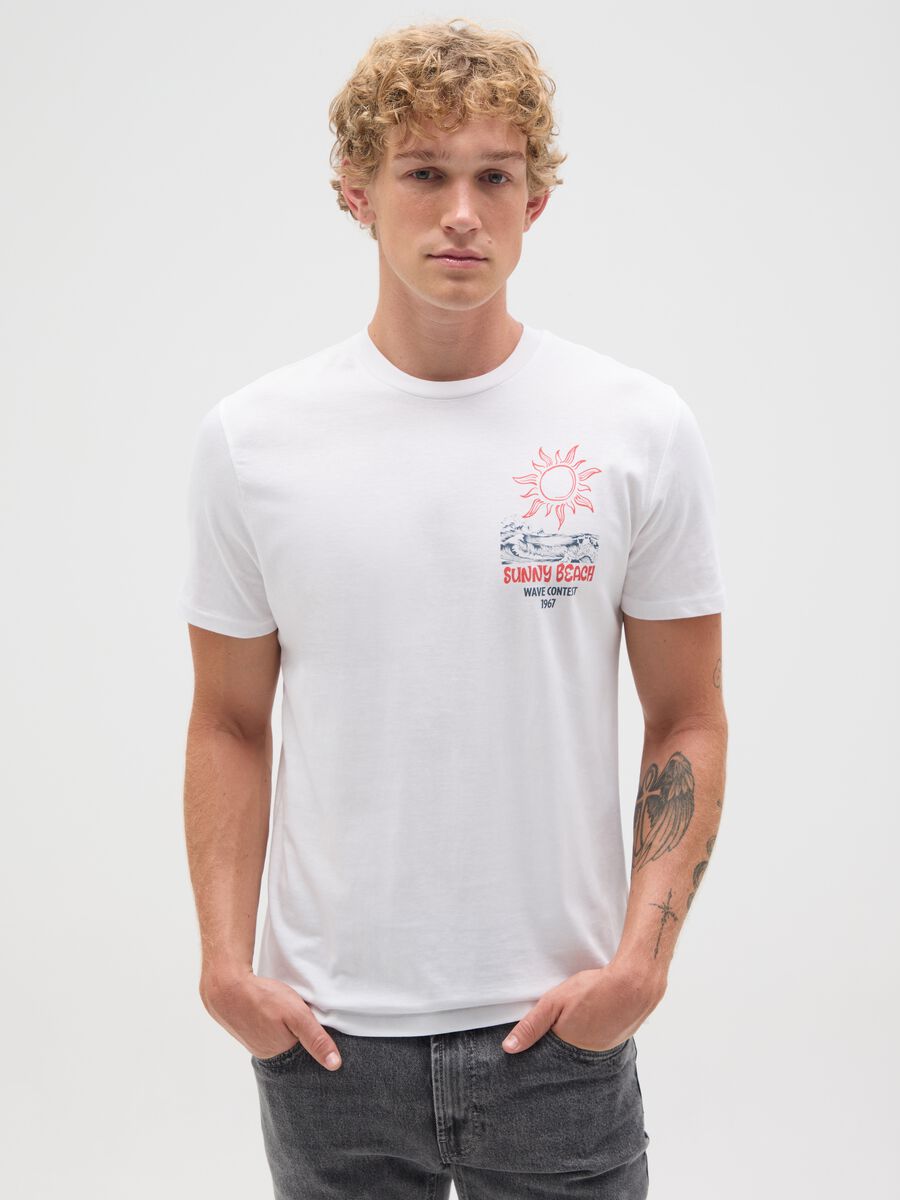 Men's pure cotton white t-shirt regular fit_0