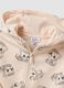 Felpa rosa con cappuccio in cotone elasticizzato con zip e stampa all over per bimba_2