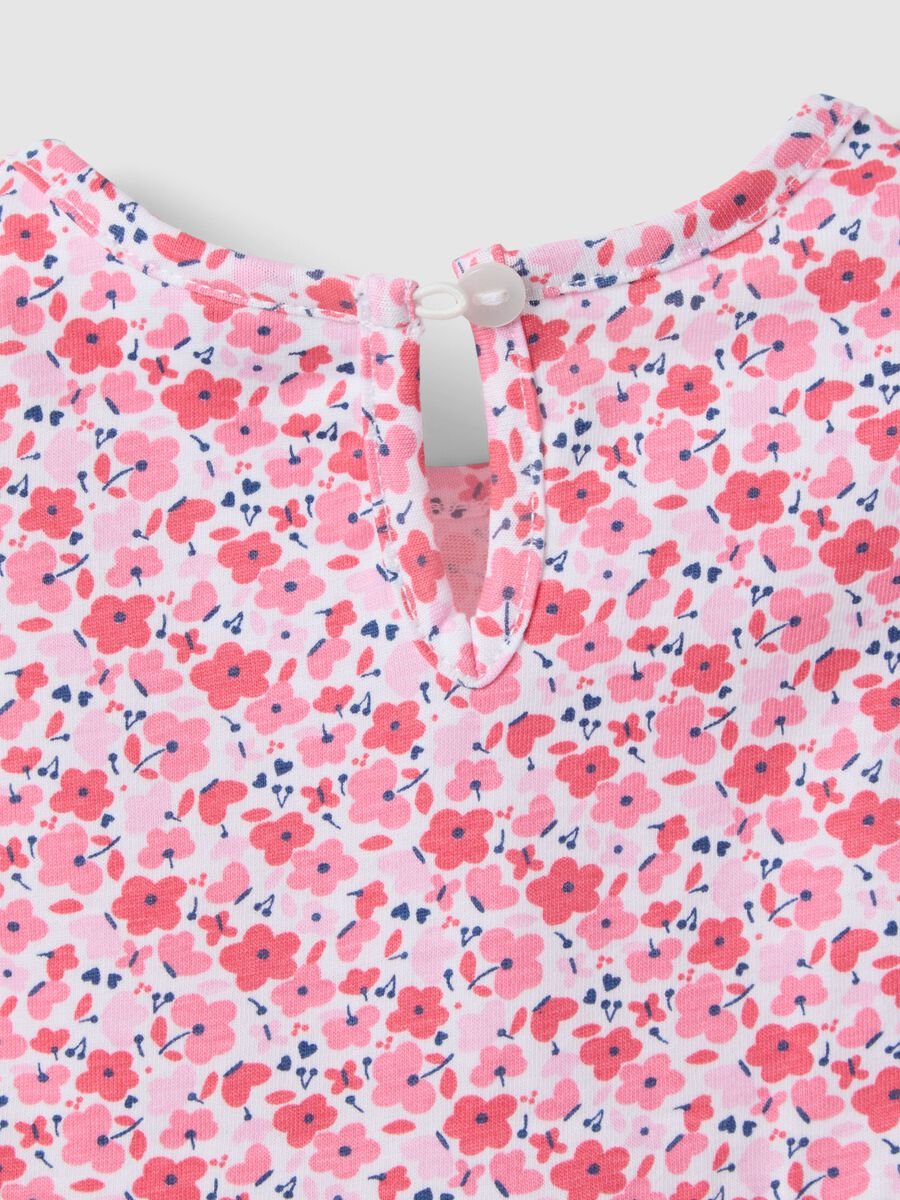 Vestito in puro cotone multicolor da bimba regular fit con fiori_2